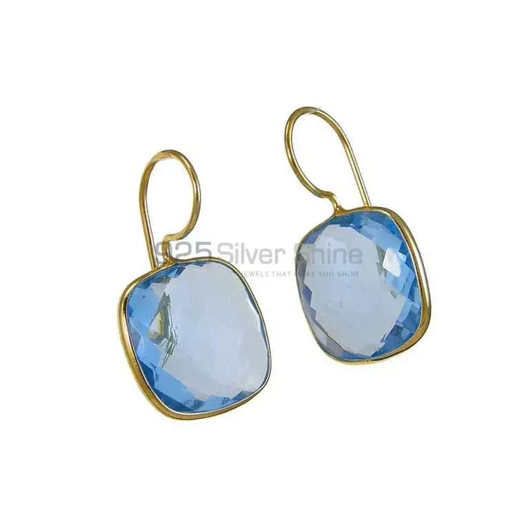 Beautiful 925 Sterling Silver Earrings In Blue Quartz Gemstone Jewelry 925SE1971_0