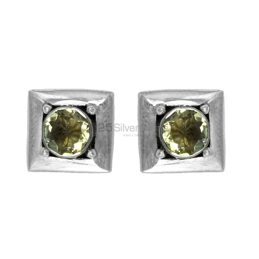 925 Sterling Silver Earrings In Green Amethyst Gemstone Jewelry 925SE1375_0