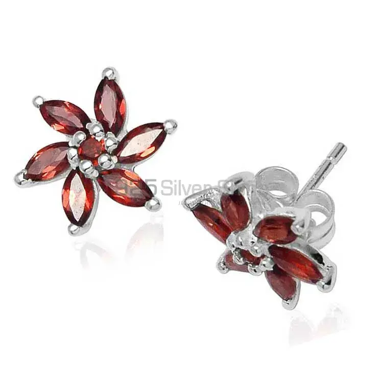 925 Sterling Silver Earrings In Garnet Gemstone Jewelry 925SE752_1