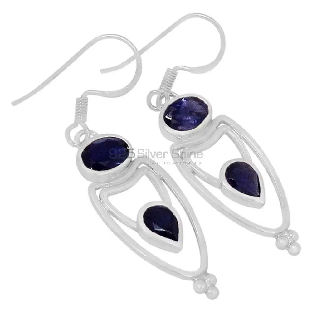 Beautiful 925 Sterling Silver Earrings In Iolite Gemstone Jewelry 925SE594