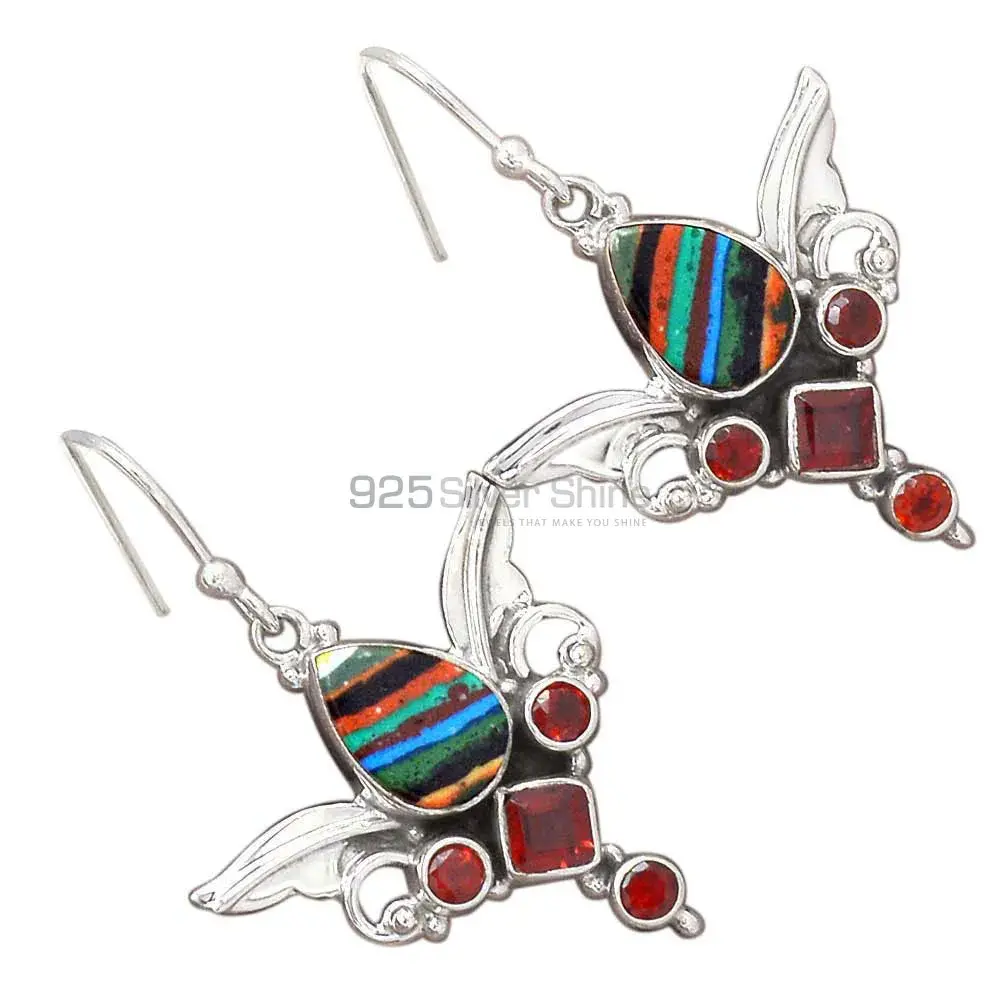 Beautiful 925 Sterling Silver Earrings In Multi Gemstone Jewelry 925SE2625_0