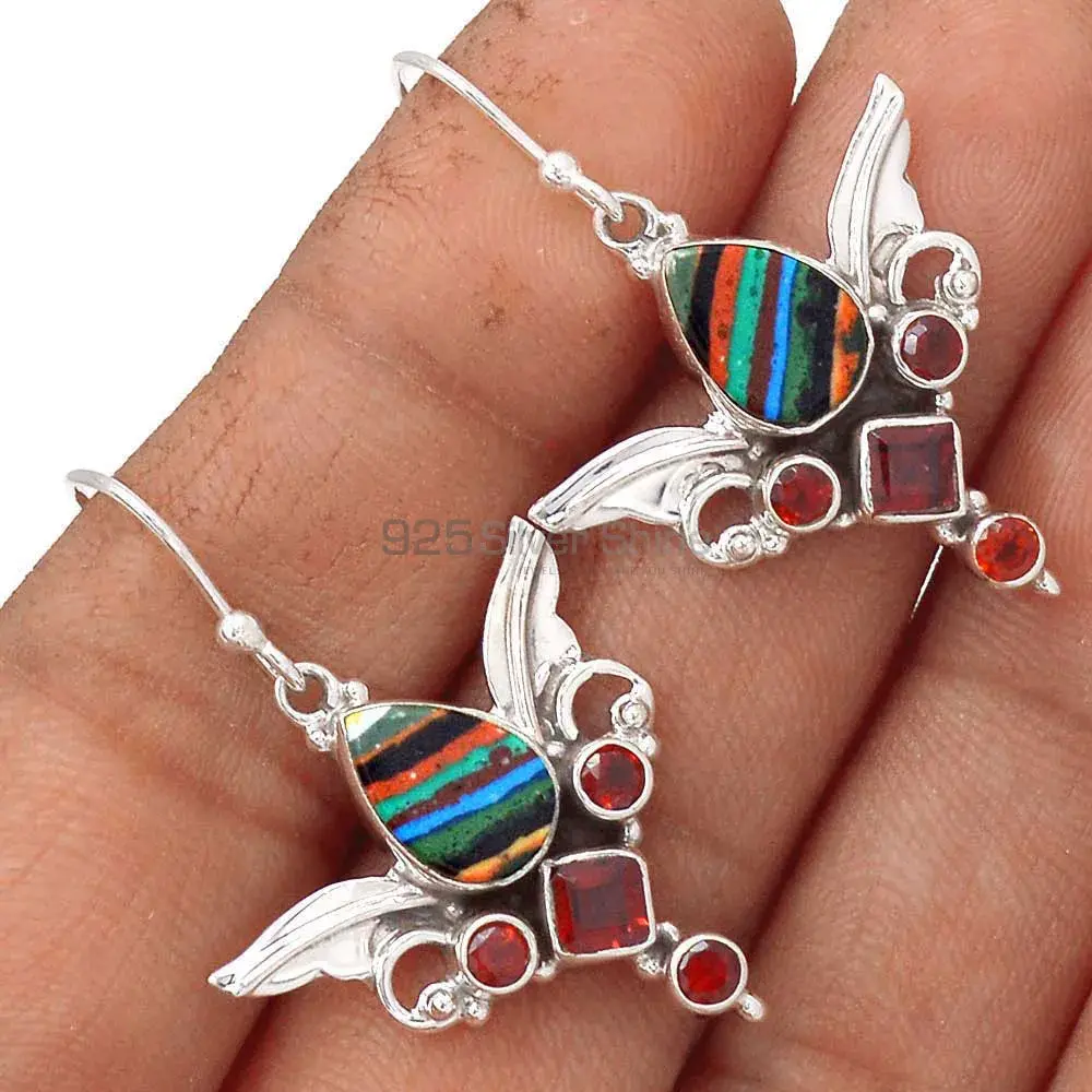 Beautiful 925 Sterling Silver Earrings In Multi Gemstone Jewelry 925SE2625_1