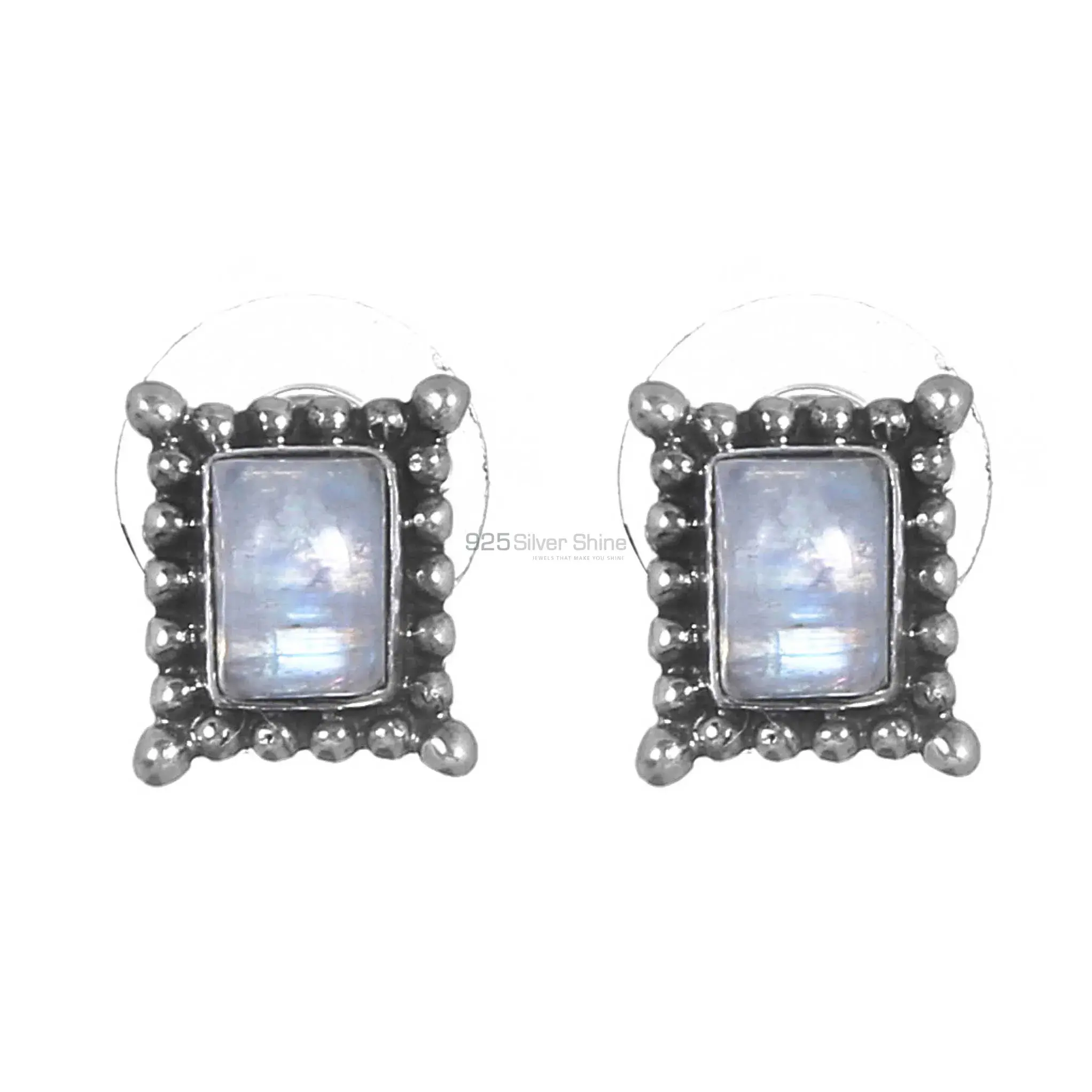 925 Sterling Silver Earrings In Rainbow Moonstone Jewelry 925SE278_1