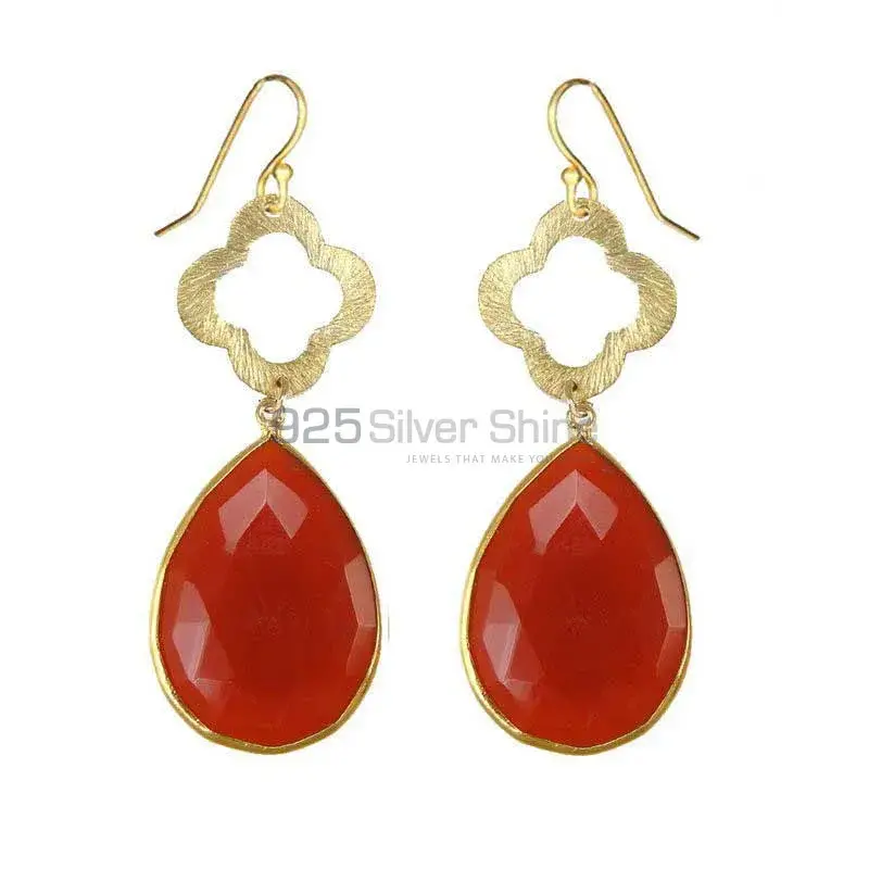 925 Sterling Silver Earrings In Carnelian Gemstone Jewelry 925SE1902_0
