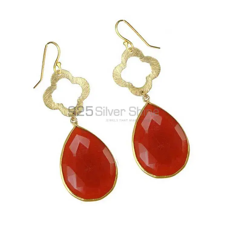925 Sterling Silver Earrings In Carnelian Gemstone Jewelry 925SE1902_1