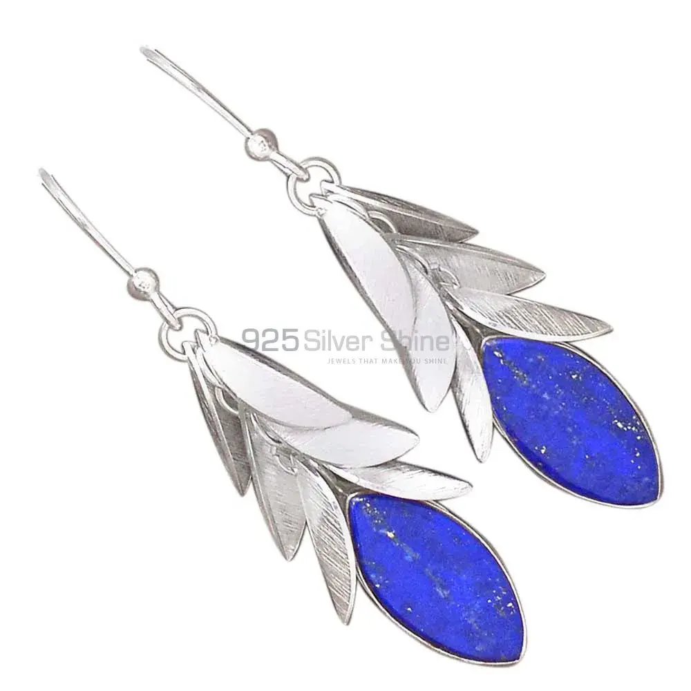 Beautiful 925 Sterling Silver Earrings Wholesaler In Lapis Gemstone Jewelry 925SE3032_0