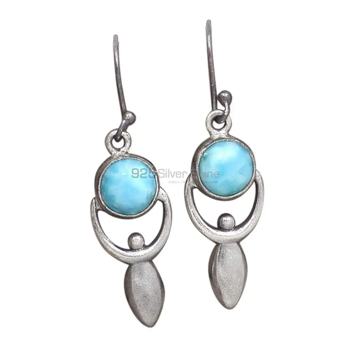 Beautiful 925 Sterling Silver Earrings Wholesaler In Larimar Gemstone Jewelry 925SE2795