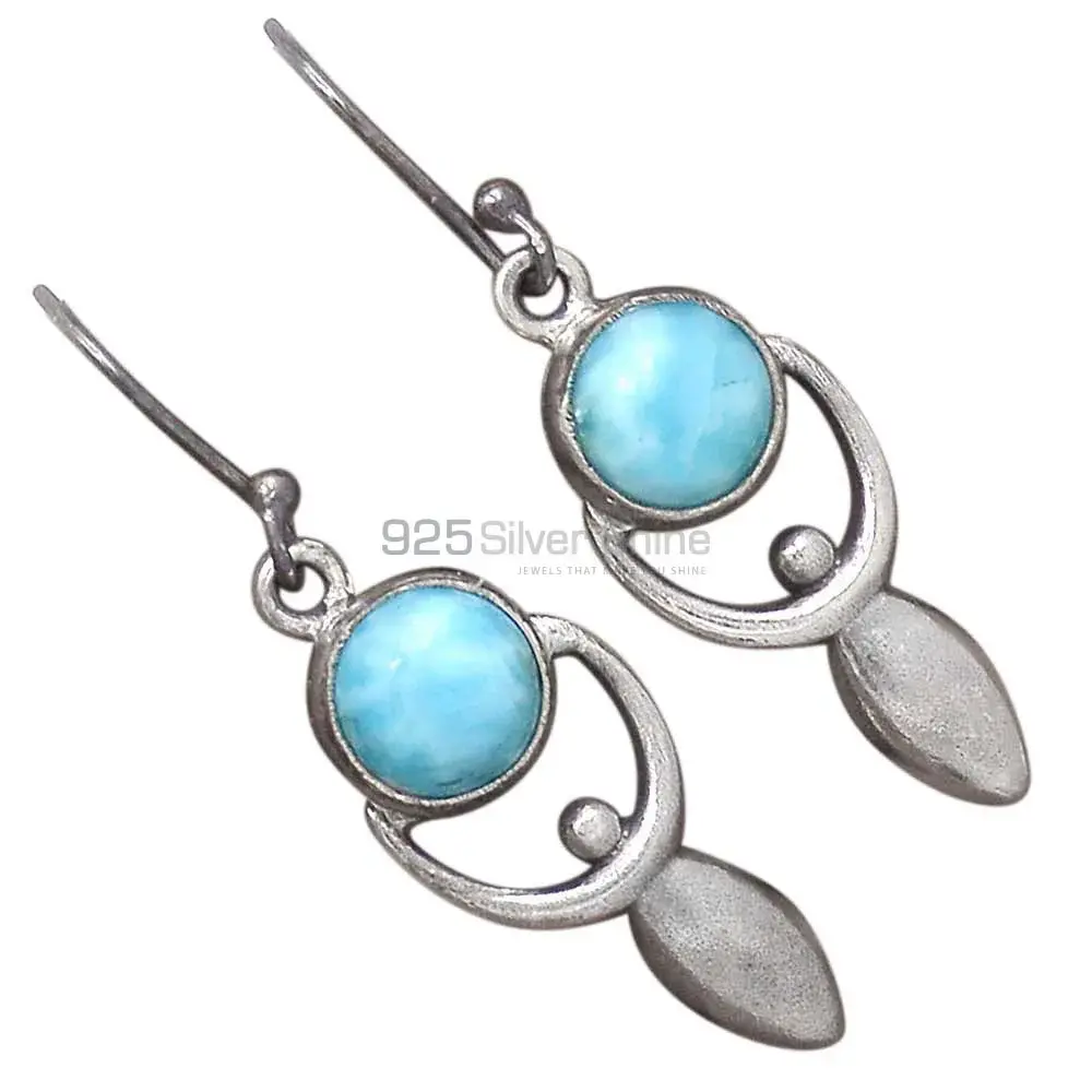 Beautiful 925 Sterling Silver Earrings Wholesaler In Larimar Gemstone Jewelry 925SE2795_0