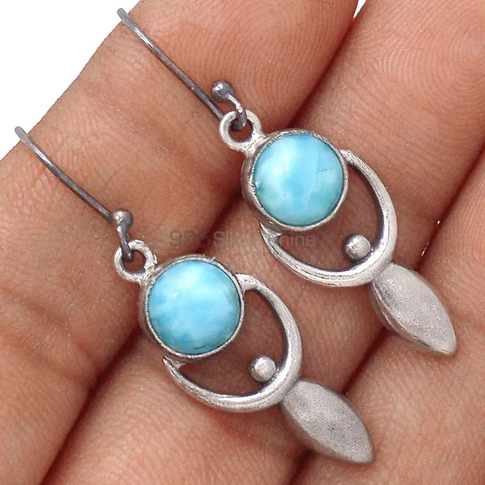 925 Sterling Silver Earrings In Larimar Gemstone Jewelry 925SE2795_2