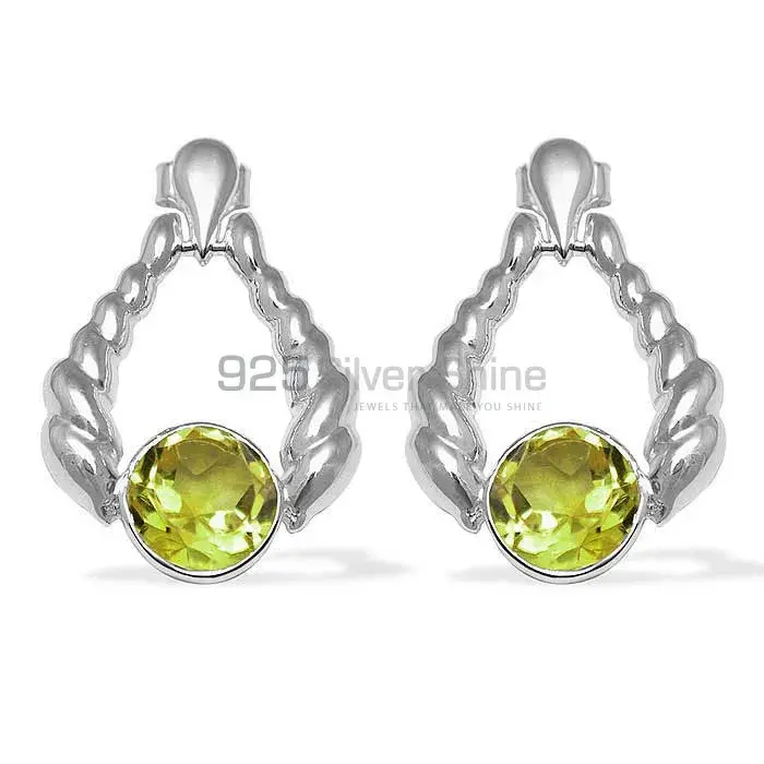 Beautiful 925 Sterling Silver Earrings Wholesaler In Lemon Quartz Gemstone Jewelry 925SE1078