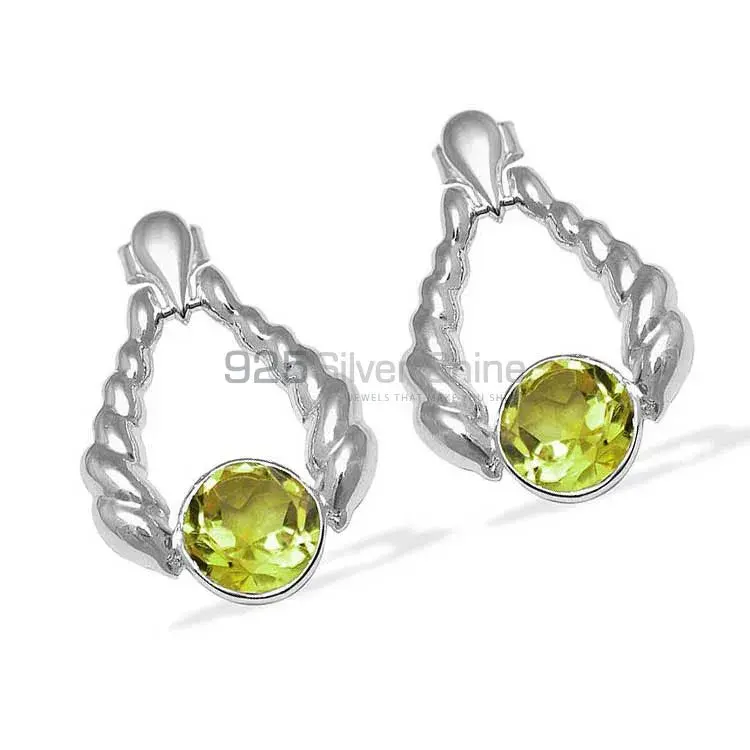 Beautiful 925 Sterling Silver Earrings Wholesaler In Lemon Quartz Gemstone Jewelry 925SE1078_0
