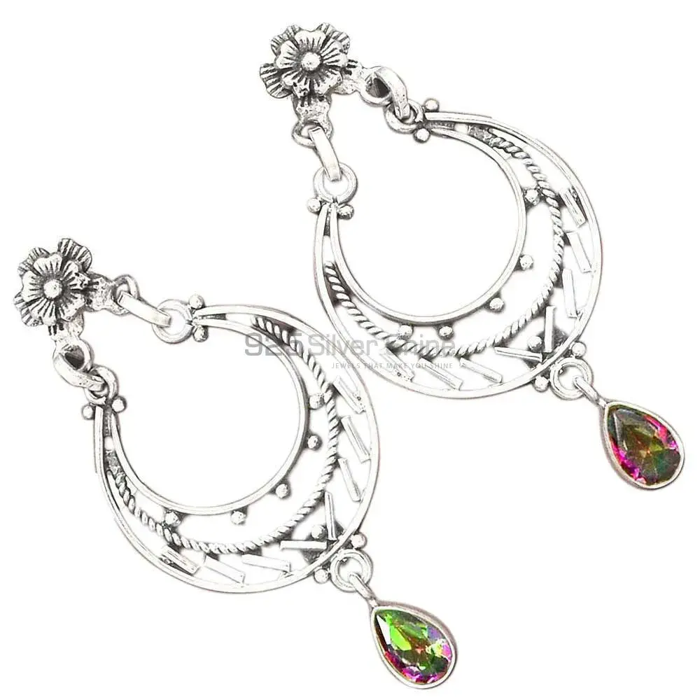 Beautiful 925 Sterling Silver Earrings Wholesaler In Mystic Topaz Gemstone Jewelry 925SE3111_1