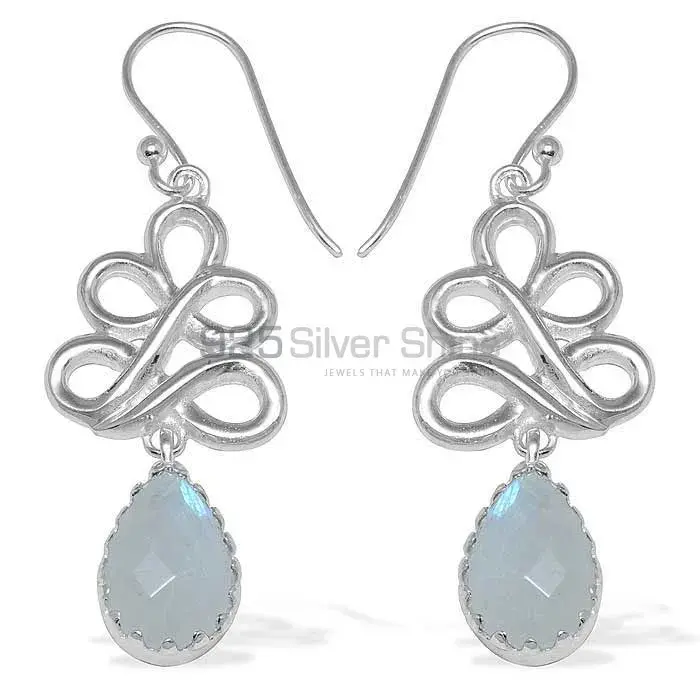 Beautiful 925 Sterling Silver Earrings Wholesaler In Rainbow Moonstone Jewelry 925SE841