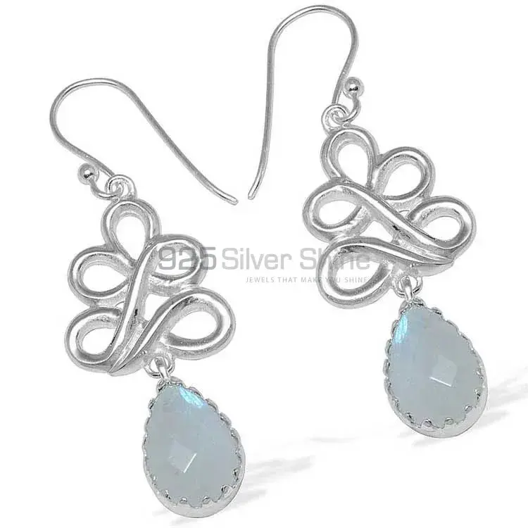 925 Sterling Silver Earrings In Rainbow Moonstone Jewelry 925SE841_1