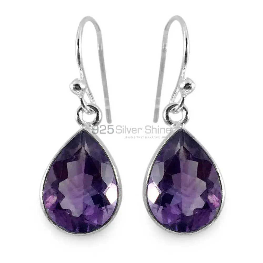 Beautiful 925 Sterling Silver Handmade Earrings Exporters In Amethyst Gemstone Jewelry 925SE1316