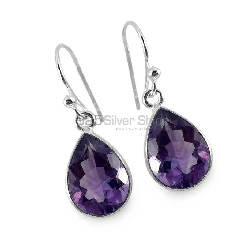 Beautiful 925 Sterling Silver Handmade Earrings Exporters In Amethyst Gemstone Jewelry 925SE1316_0