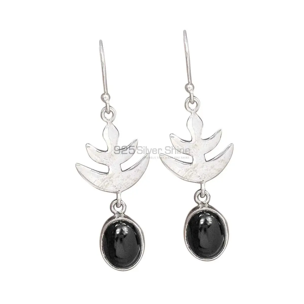 Beautiful 925 Sterling Silver Handmade Earrings Exporters In Black Onyx Gemstone Jewelry 925SE2171