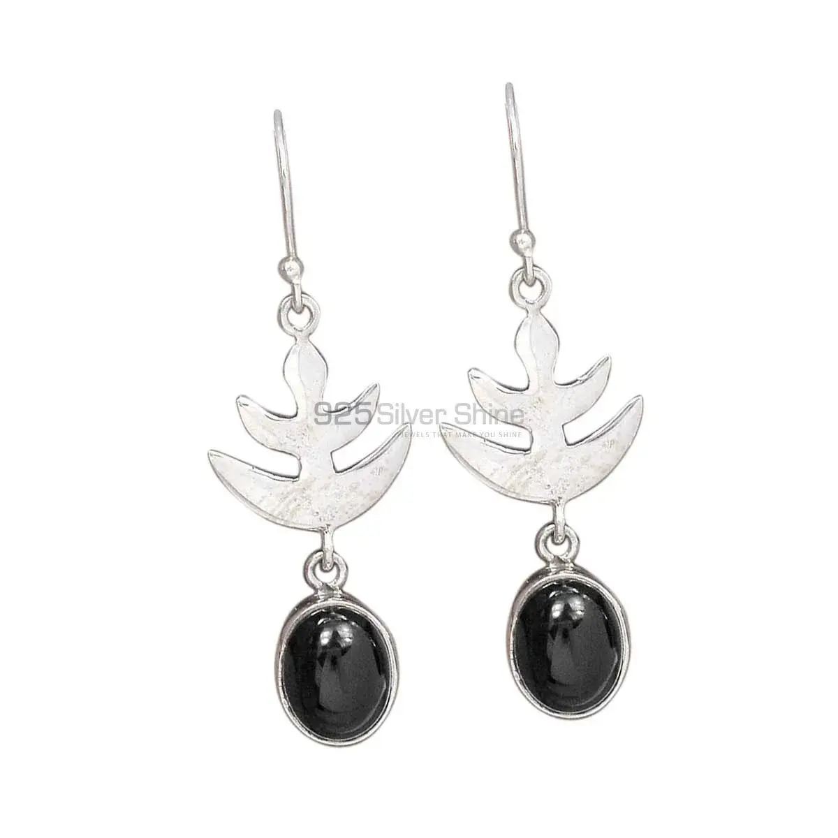 925 Sterling Silver Handmade Earrings In Black Onyx Gemstone Jewelry 925SE2171_0