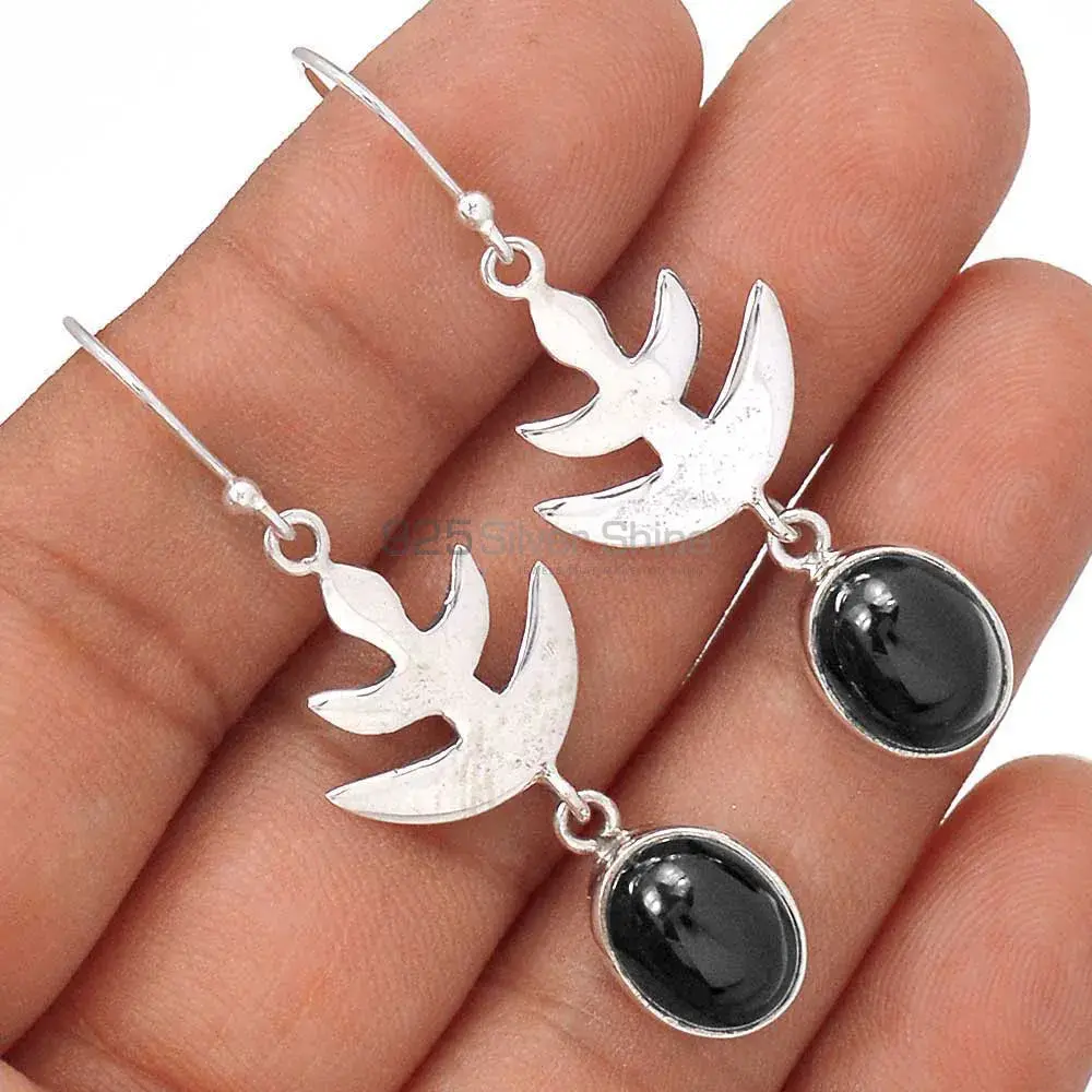 925 Sterling Silver Handmade Earrings In Black Onyx Gemstone Jewelry 925SE2171_1