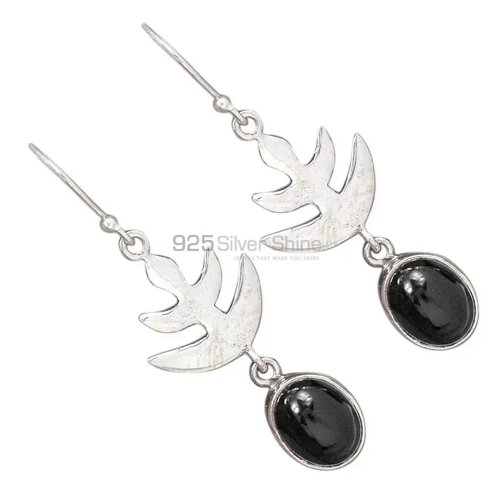 925 Sterling Silver Handmade Earrings In Black Onyx Gemstone Jewelry 925SE2171_2