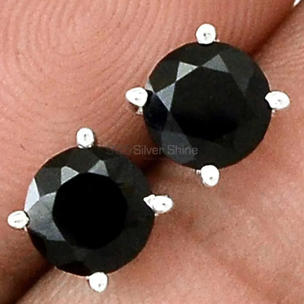 925 Sterling Silver Handmade Earrings In Black Onyx Gemstone Jewelry 925SE2713_2