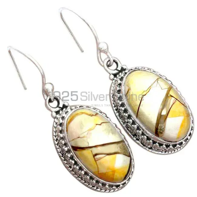 Beautiful 925 Sterling Silver Earrings Exporters In Brecciated Mookaite Gemstone Jewelry 925SE2805