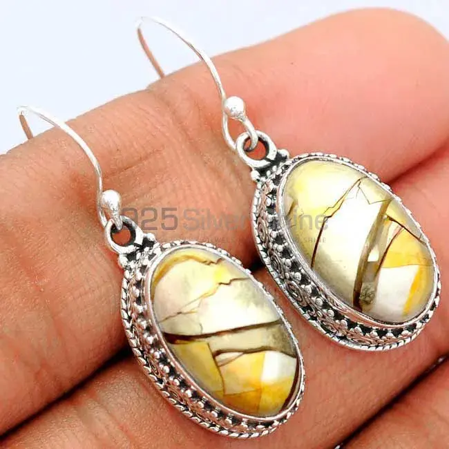 Beautiful 925 Sterling Silver Earrings Exporters In Brecciated Mookaite Gemstone Jewelry 925SE2805_0