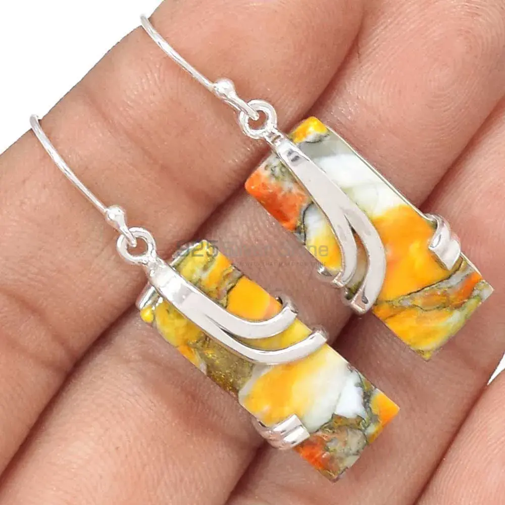 925 Sterling Silver Handmade Earrings In Brecciated Mookaite Gemstone Jewelry 925SE2092_1