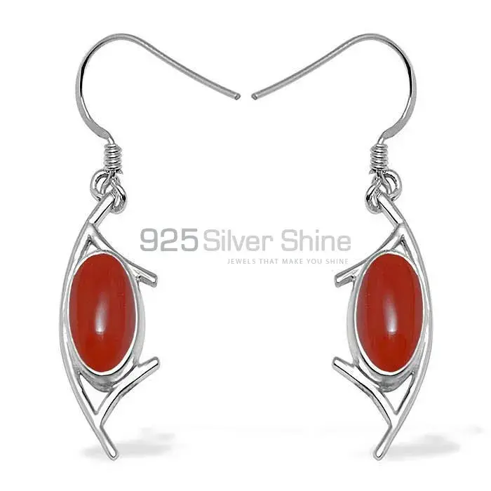 925 Sterling Silver Handmade Earrings In Carnelian Gemstone Jewelry 925SE1009_0