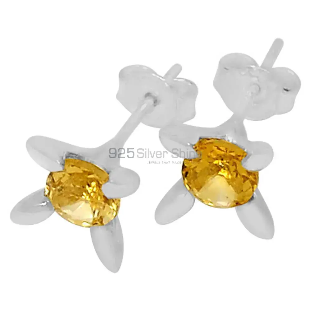 925 Sterling Silver Handmade Earrings In Citrine Gemstone Jewelry 925SE535_0
