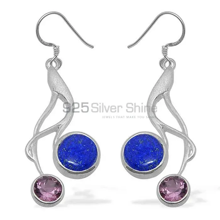 Beautiful 925 Sterling Silver Handmade Earrings Exporters In Multi Gemstone Jewelry 925SE1088