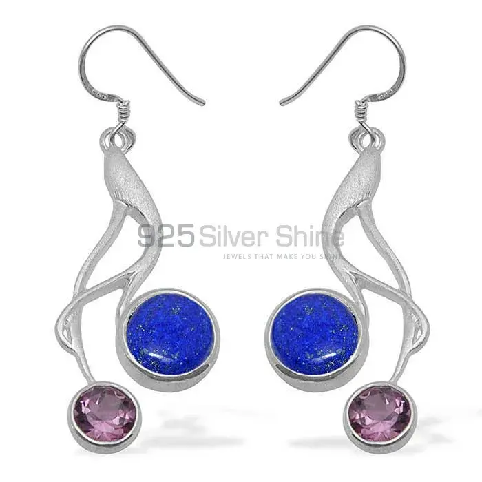 925 Sterling Silver Handmade Earrings In Multi Gemstone Jewelry 925SE1088