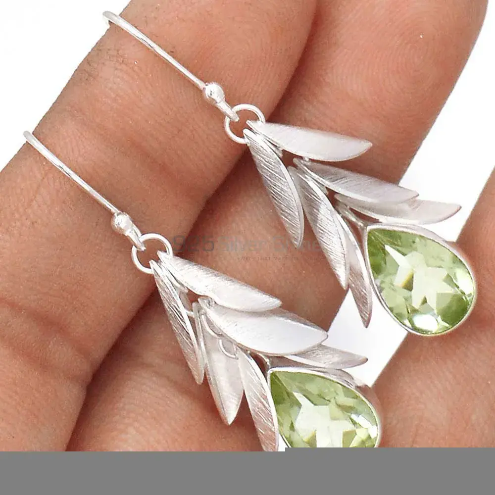 925 Sterling Silver Handmade Earrings In Peridot Gemstone Jewelry 925SE3042_0