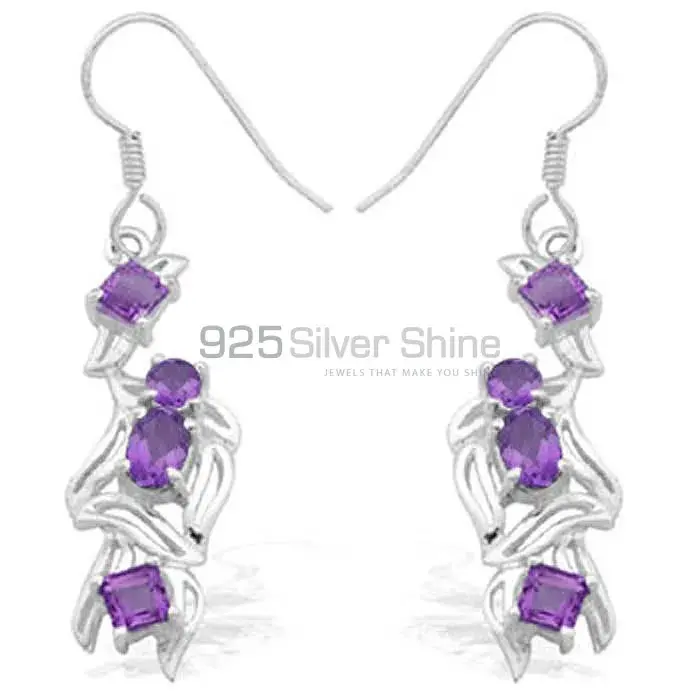 Beautiful 925 Sterling Silver Handmade Earrings Manufacturer In Amethyst Gemstone Jewelry 925SE915