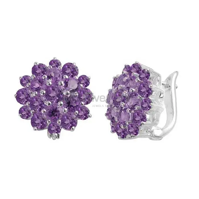 Beautiful 925 Sterling Silver Handmade Earrings Manufacturer In Amethyst Gemstone Jewelry 925SE994