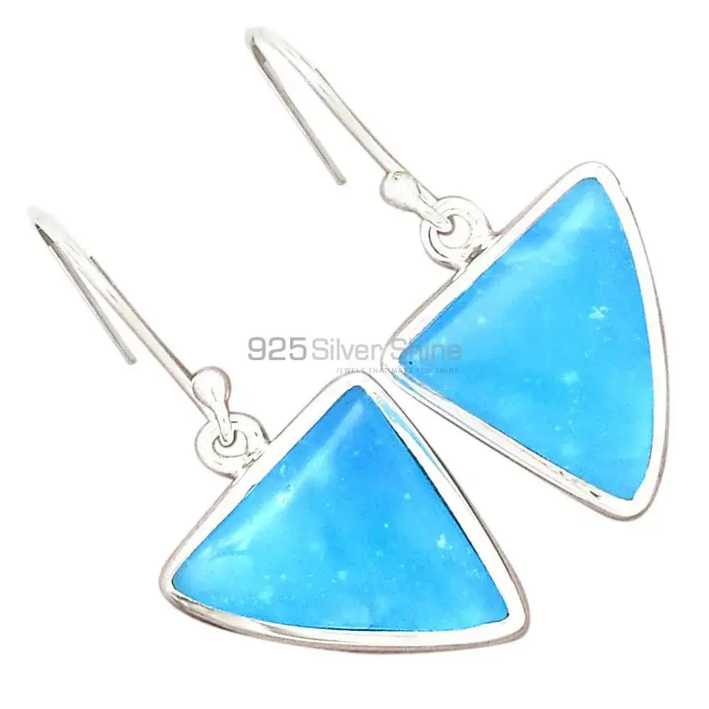 925 Sterling Silver Handmade Earrings In Chalcedony Gemstone Jewelry 925SE2551_10