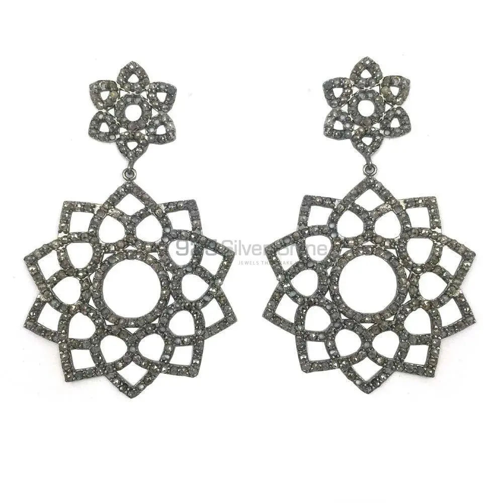 925 Sterling Silver Handmade Earrings In CZ Gemstone Jewelry 925SE1380_0