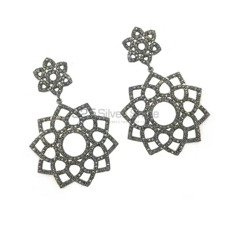 925 Sterling Silver Handmade Earrings In CZ Gemstone Jewelry 925SE1380_1
