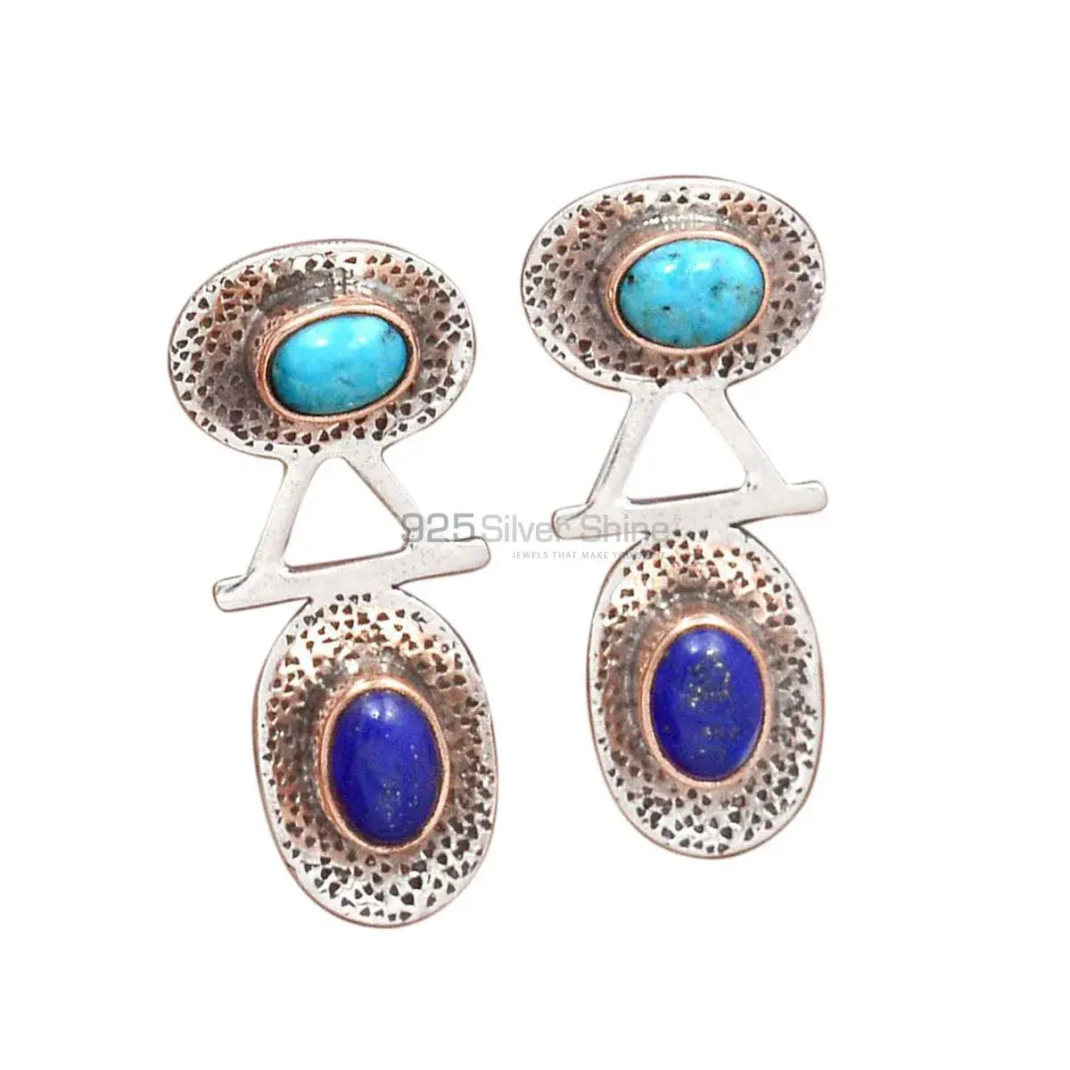925 Sterling Silver Handmade Earrings In Multi Gemstone Jewelry 925SE2156_0