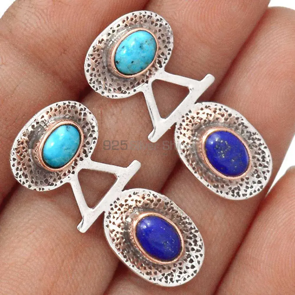 925 Sterling Silver Handmade Earrings In Multi Gemstone Jewelry 925SE2156_1
