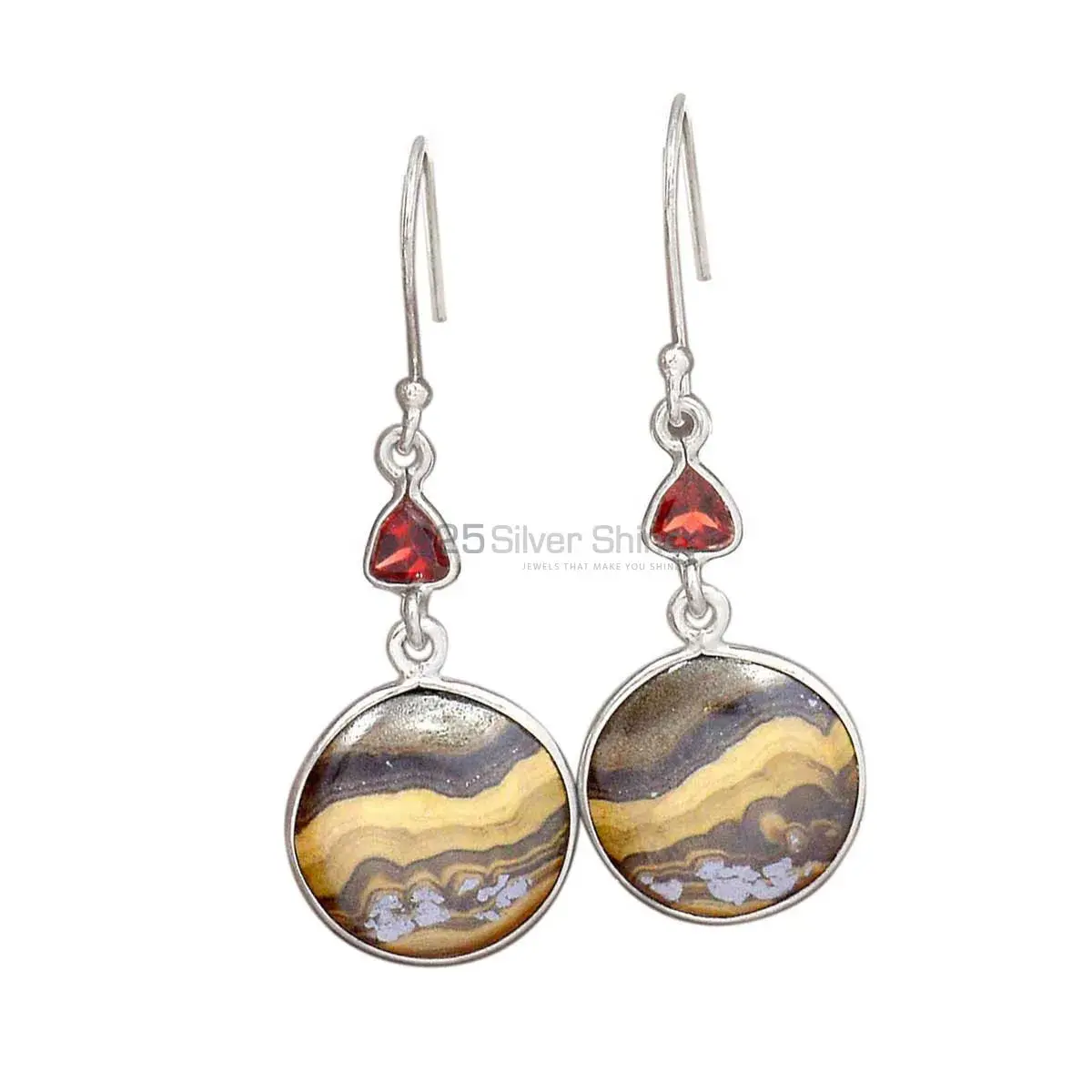 925 Sterling Silver Handmade Earrings In Multi Gemstone Jewelry 925SE2790_0
