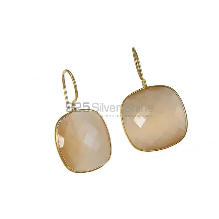 925 Sterling Silver Handmade Earrings In Peach Moonstone Jewelry 925SE1976_1