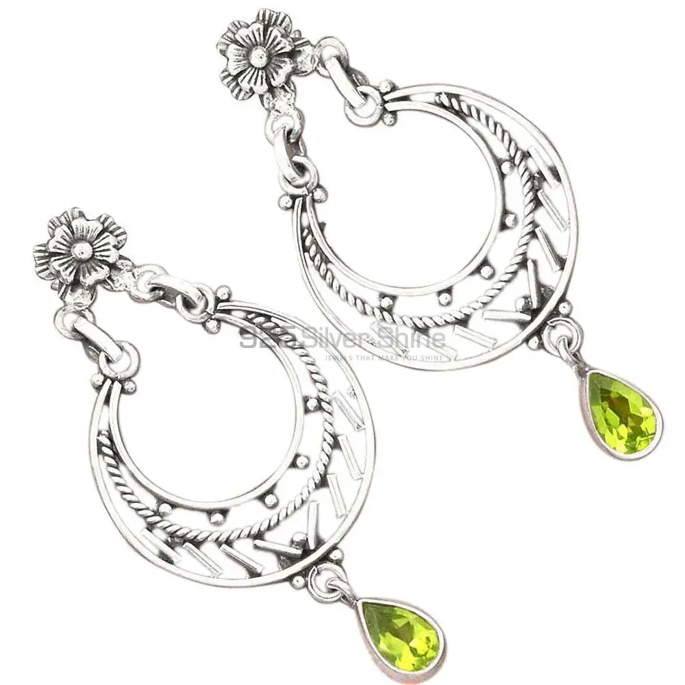 925 Sterling Silver Handmade Earrings In Peridot Gemstone Jewelry 925SE3106_2