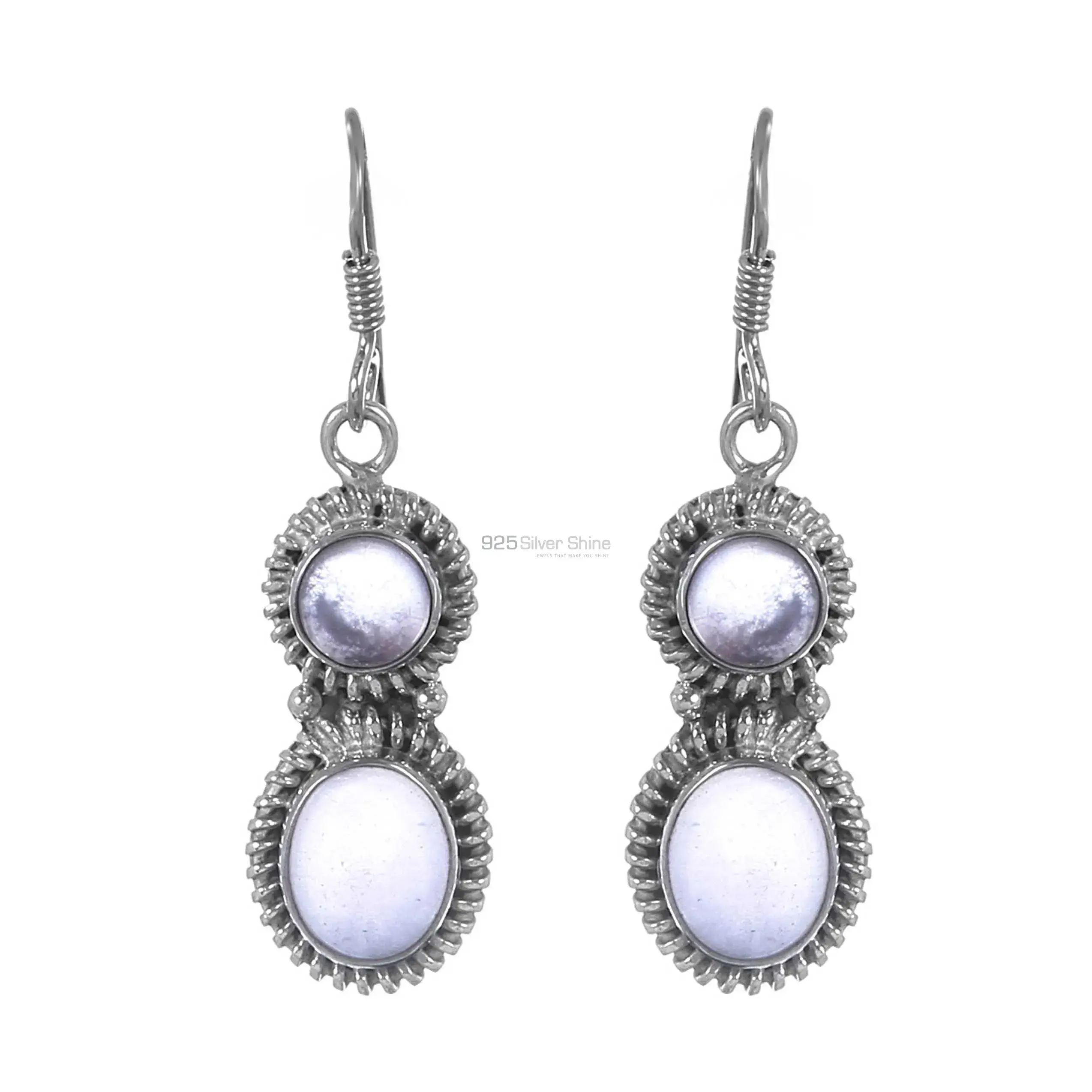 Beautiful 925 Sterling Silver Handmade Earrings Manufacturer In Rose Quartz Gemstone Jewelry 925SE283