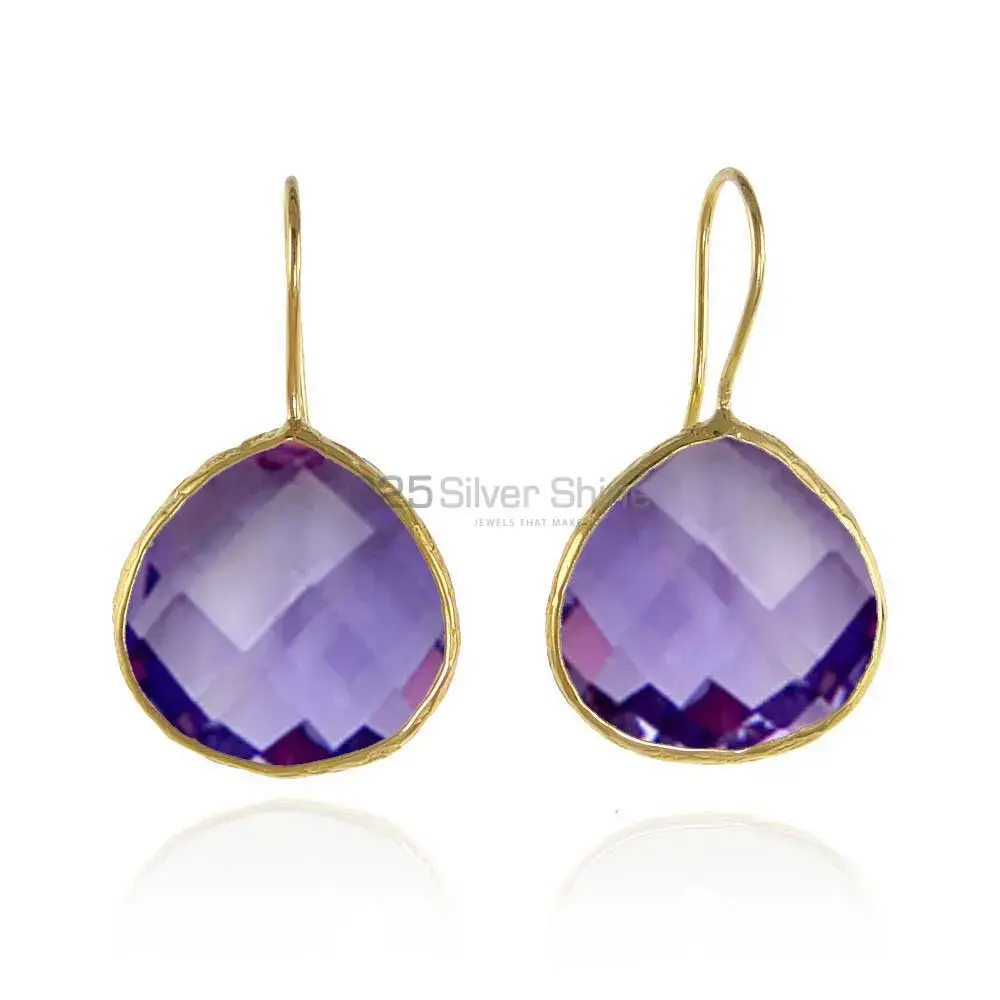 925 Sterling Silver Handmade Earrings In Amethyst Gemstone Jewelry 925SE1986_0