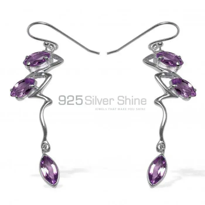 Beautiful 925 Sterling Silver Handmade Earrings Suppliers In Amethyst Gemstone Jewelry 925SE925