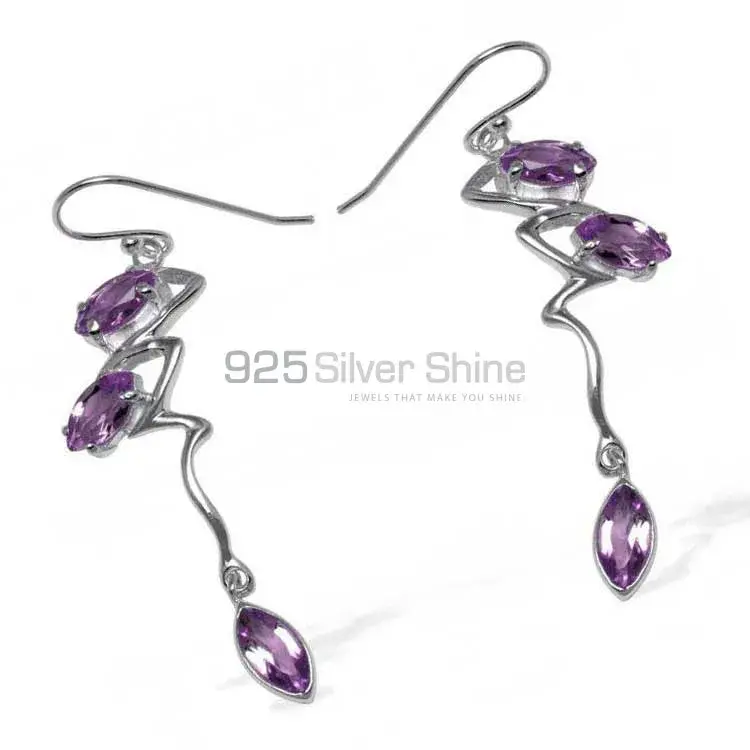 Beautiful 925 Sterling Silver Handmade Earrings Suppliers In Amethyst Gemstone Jewelry 925SE925_0