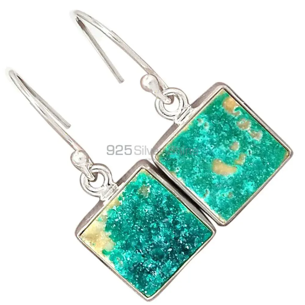 925 Sterling Silver Handmade Earrings In Azurite Druzy Gemstone Jewelry 925SE2708_11