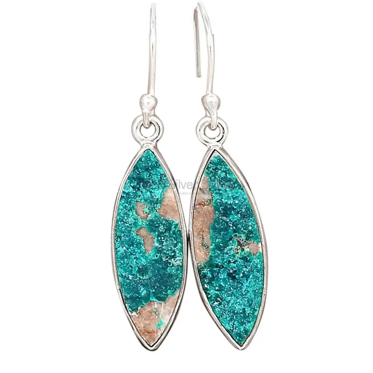 925 Sterling Silver Handmade Earrings In Azurite Druzy Gemstone Jewelry 925SE2708_8