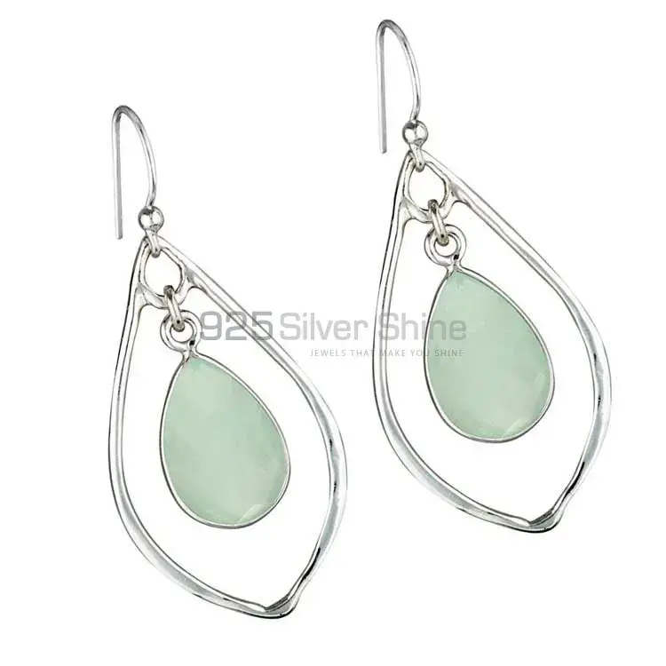Beautiful 925 Sterling Silver Handmade Earrings Suppliers In Chalcedony Gemstone Jewelry 925SE1828_0